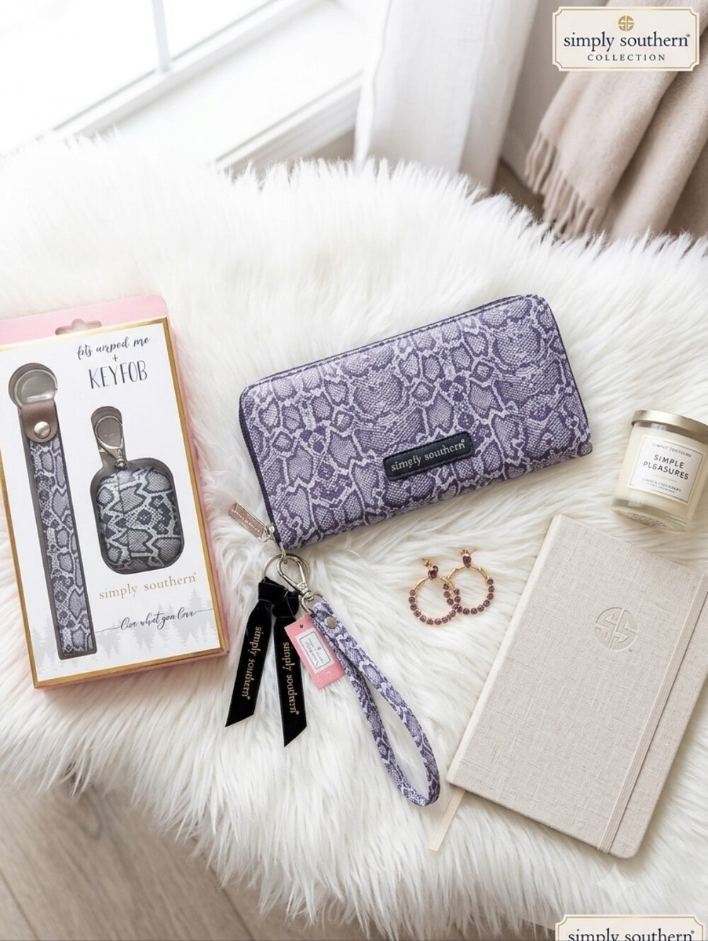 Simply Southern Wristlet Wallet & Ear Bud/Key Fob Set